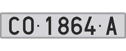 CO1864A matricula larga