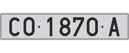 CO1870A matricula larga