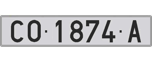 CO1874A matricula larga