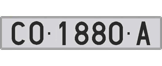 CO1880A matricula larga