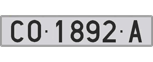 CO1892A matricula larga