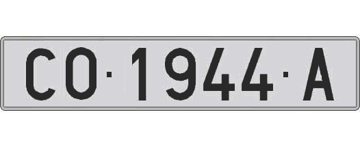 CO1944A matricula larga