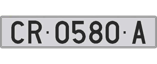 CR0580A matricula larga