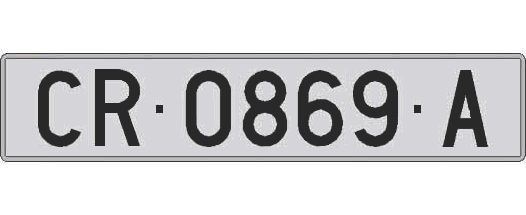 CR0869A matricula larga