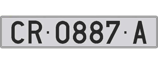CR0887A matricula larga