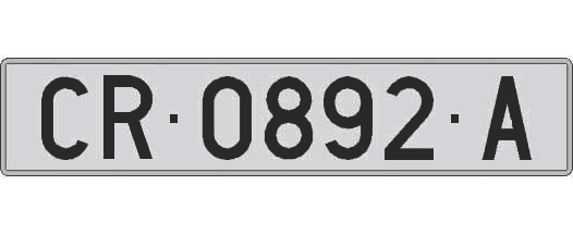 CR0892A matricula larga