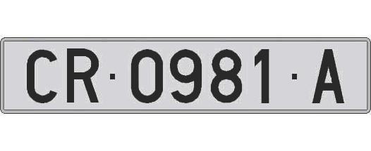 CR0981A matricula larga