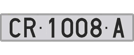 CR1008A matricula larga