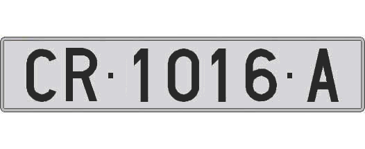 CR1016A matricula larga