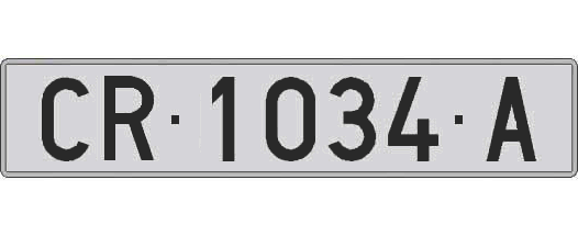 CR1034A matricula larga