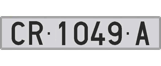 CR1049A matricula larga