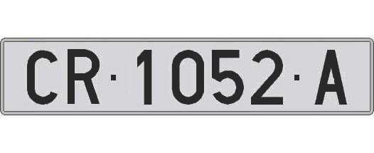 CR1052A matricula larga