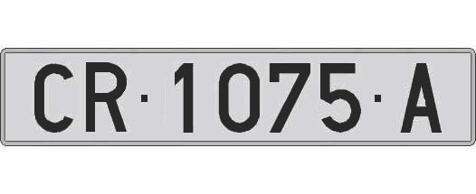 CR1075A matricula larga