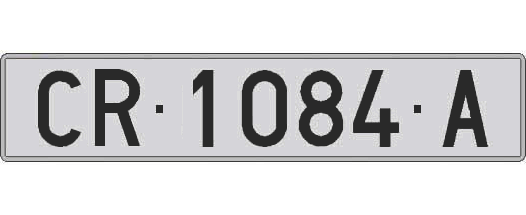 CR1084A matricula larga