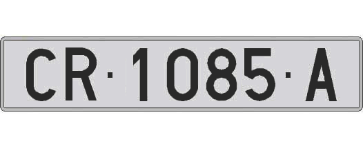 CR1085A matricula larga