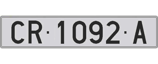 CR1092A matricula larga