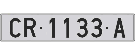 CR1133A matricula larga