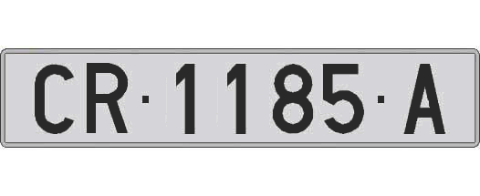 CR1185A matricula larga