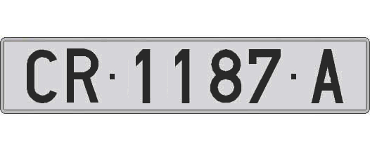 CR1187A matricula larga