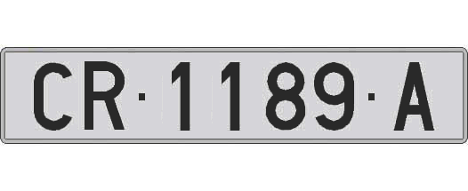 CR1189A matricula larga