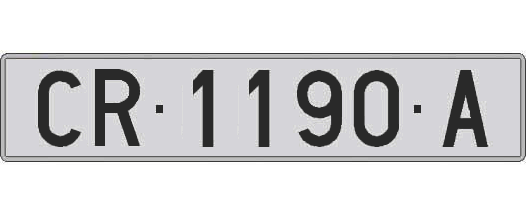 CR1190A matricula larga