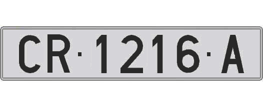 CR1216A matricula larga