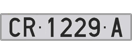 CR1229A matricula larga