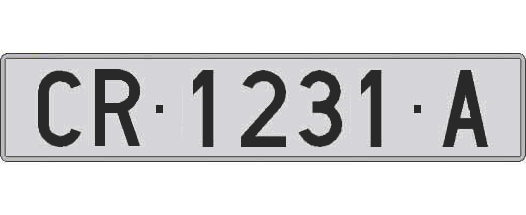 CR1231A matricula larga