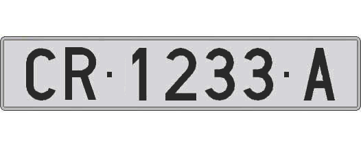 CR1233A matricula larga
