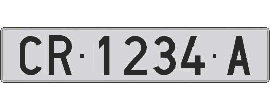 CR1234A matricula larga