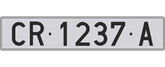 CR1237A matricula larga