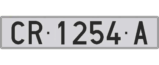CR1254A matricula larga