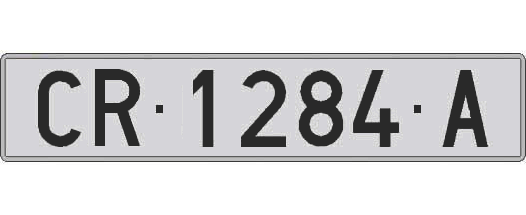 CR1284A matricula larga
