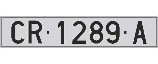 CR1289A matricula larga
