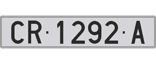 CR1292A matricula larga