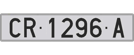 CR1296A matricula larga