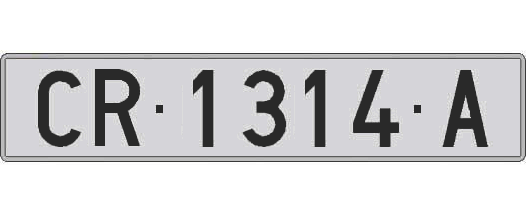 CR1314A matricula larga