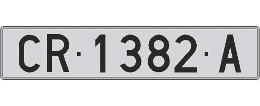 CR1382A matricula larga