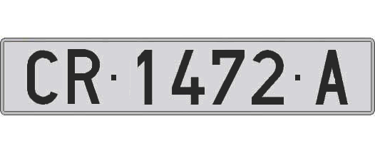 CR1472A matricula larga