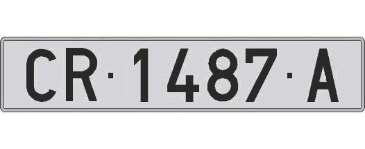 CR1487A matricula larga