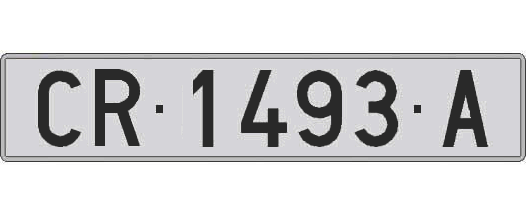 CR1493A matricula larga