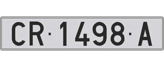 CR1498A matricula larga
