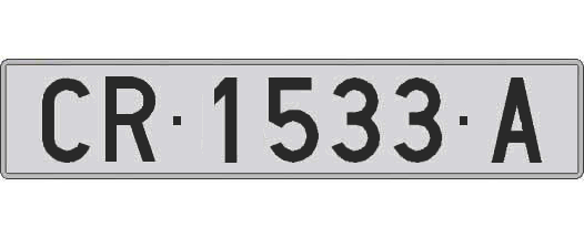 CR1533A matricula larga