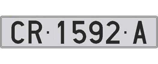CR1592A matricula larga