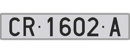 CR1602A matricula larga