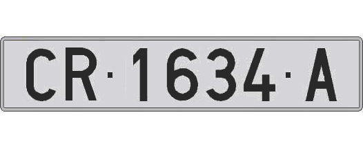 CR1634A matricula larga