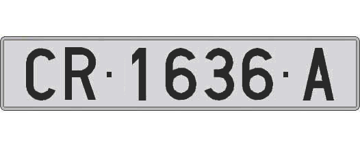 CR1636A matricula larga