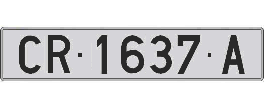 CR1637A matricula larga