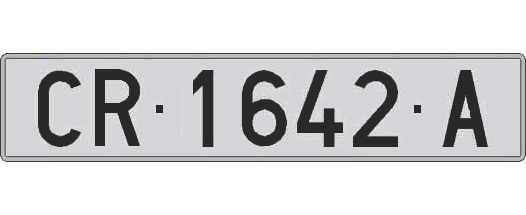 CR1642A matricula larga