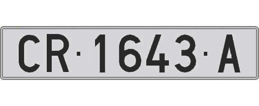 CR1643A matricula larga